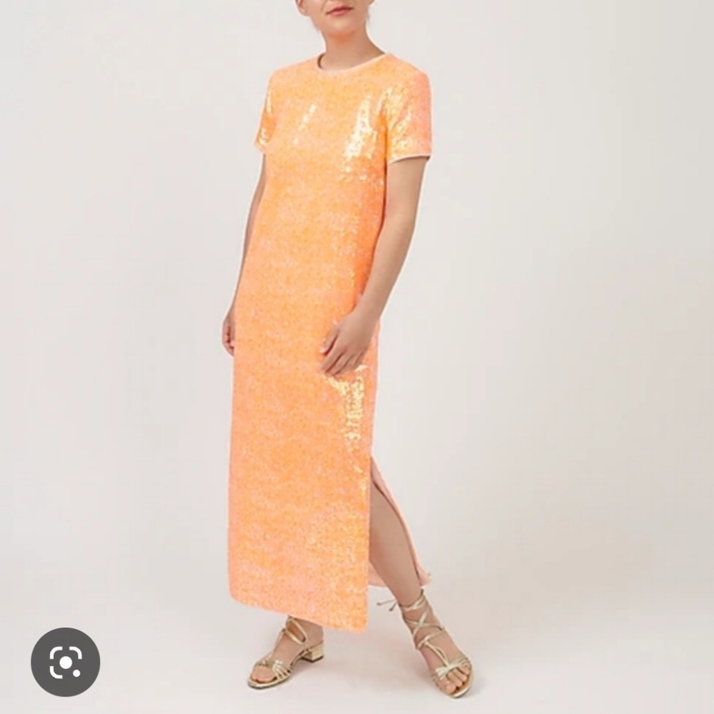 J Crew orange sequin dress size 00